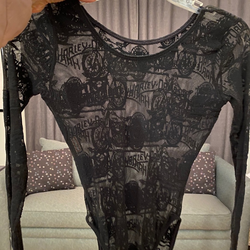 Harley Davison Black Lace Bodysuit